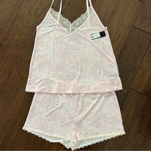 Women's Camisole and Shorts BCBGMaxazria Pink Lace Sleepwear Coquette Sz Med